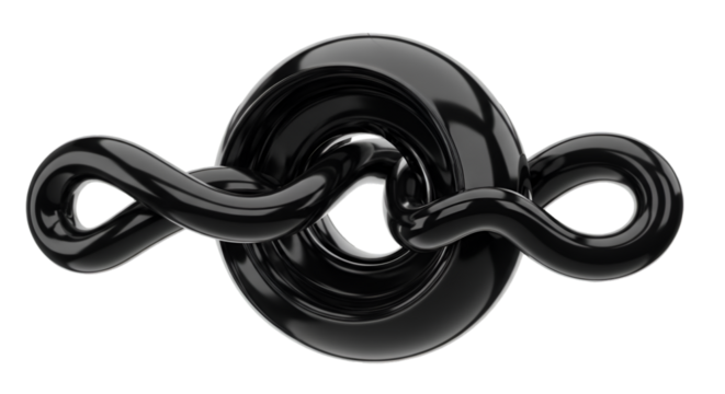 Abstract Black Twisted Loop Design