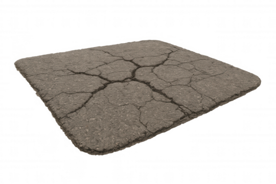 Cracked asphalt road pavement texture showing grunge decay, deteriorating surface, or broken concrete element