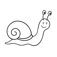 a snail racing with another snail drawn in fun