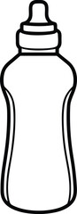 Smart Hydration Bottle Line Art Transparent Background