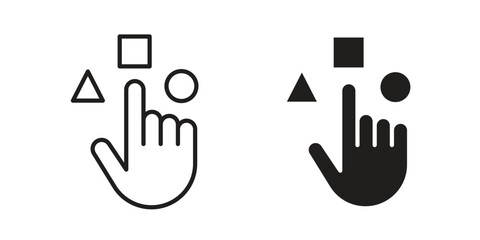 Variety icon pictogram template, Simple outline and filled style.