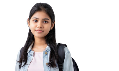 Asian Indian smart college students posing for a photo on a transparent background