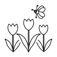 vector illustration of a tulip