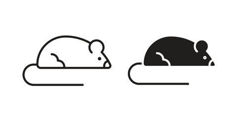 Rat icon pictogram template, Simple outline and filled style.