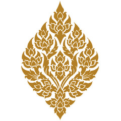 Gold flower Thai vintage style.