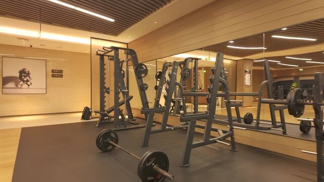 Indoor exercise equipment in the hotel gym
