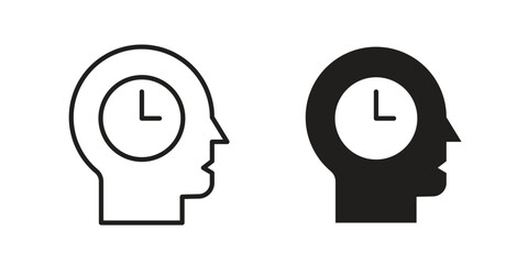 Patience icon pictogram template, Simple outline and filled style.