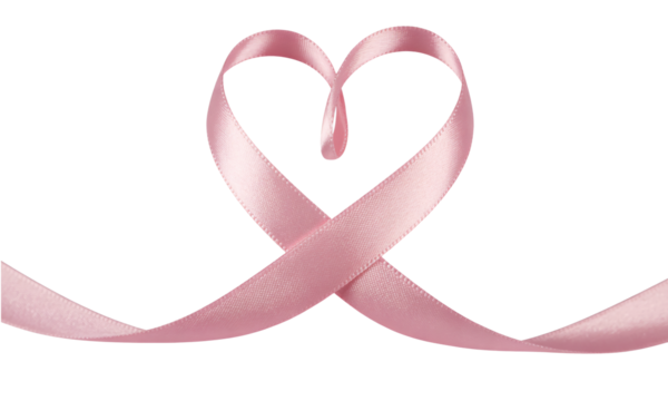 Pink ribbon heart symbol for breast cancer awareness, Breast cancer awareness concept with pink ribbon heart