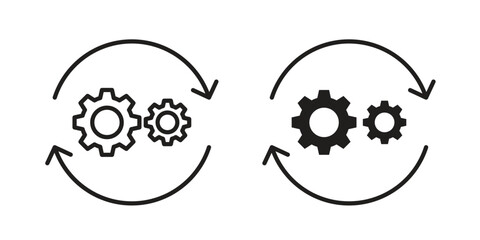Operation icon pictogram template, Simple outline and filled style.