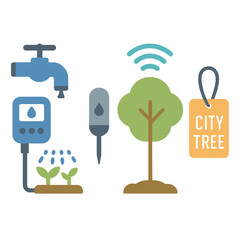 Smart city tree care and urban gardening technology