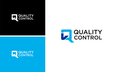 Initial Q Check Mark Logo Design Vector for Quality Control, Assurance, and Business Approval Symbol in Modern Corporate Identity
