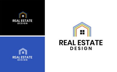 Modern Real Estate Logo Design with Abstract Home and Roof Symbol for Property, Construction, and Architecture Company Branding