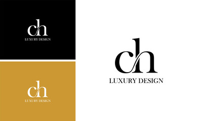 Luxury CH Letter Logo Design with Elegant Monogram Symbol for Modern Business, Boutique, and Corporate Brand Identity in Minimalist Style