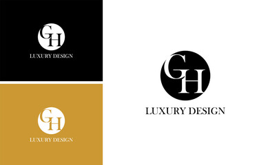 Luxury GH Letter Logo Design with Elegant Monogram Symbol for Modern Business, Boutique, and Corporate Brand Identity in Minimalist Style