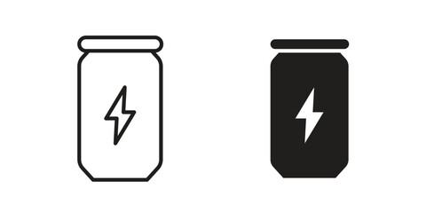 Energy drink icon pictogram template, Simple outline and filled style.