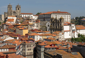 Mirador view of the historical old town of Porto.