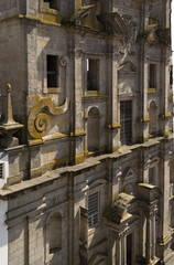 Baroque church facade in the city of Porto