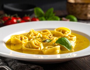 Pasta tortellini al brodo italian gourmet food dish 