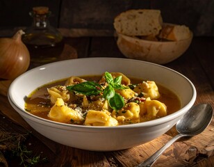 Pasta tortellini al brodo italian gourmet food dish 