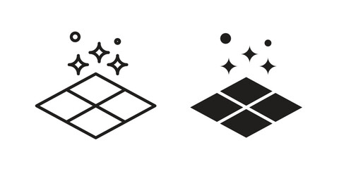 Clean floor surface icon pictogram template, Simple outline and filled style.