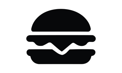 black silhouette icon of a hamburger