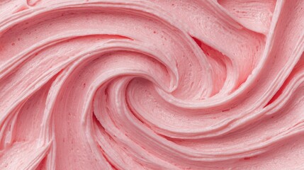 Closeup swirl of pink frosting or cream, abstract texture