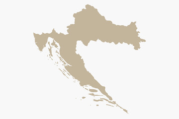 Fototapeta premium Vector graphic artwork suitable for print and web containing flat detailed map of CROATIA