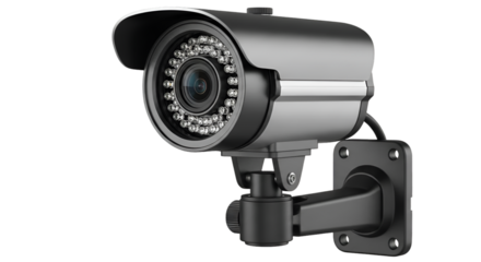 Modern Security Camera with Infrared LEDs