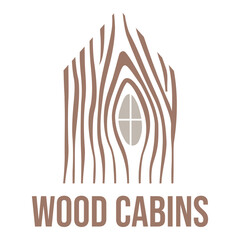 wood cabins isolated on white background