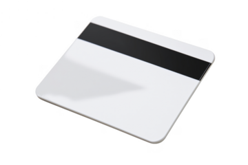 White plastic card magnetic stripe isolated on a transparent background