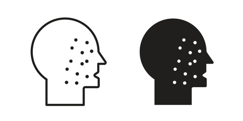 Acne icon pictogram template, Simple outline and filled style.