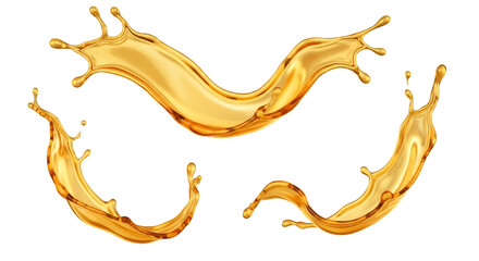 Golden Liquid Splashes on Black Background