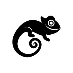 Green chameleon icon illustration scalable vector graphic reptile animal art silhouette