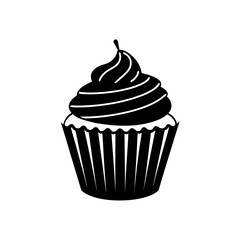 Delicious red velvet cupcake vector illustration perfect for dessert and baking themes silhouette
