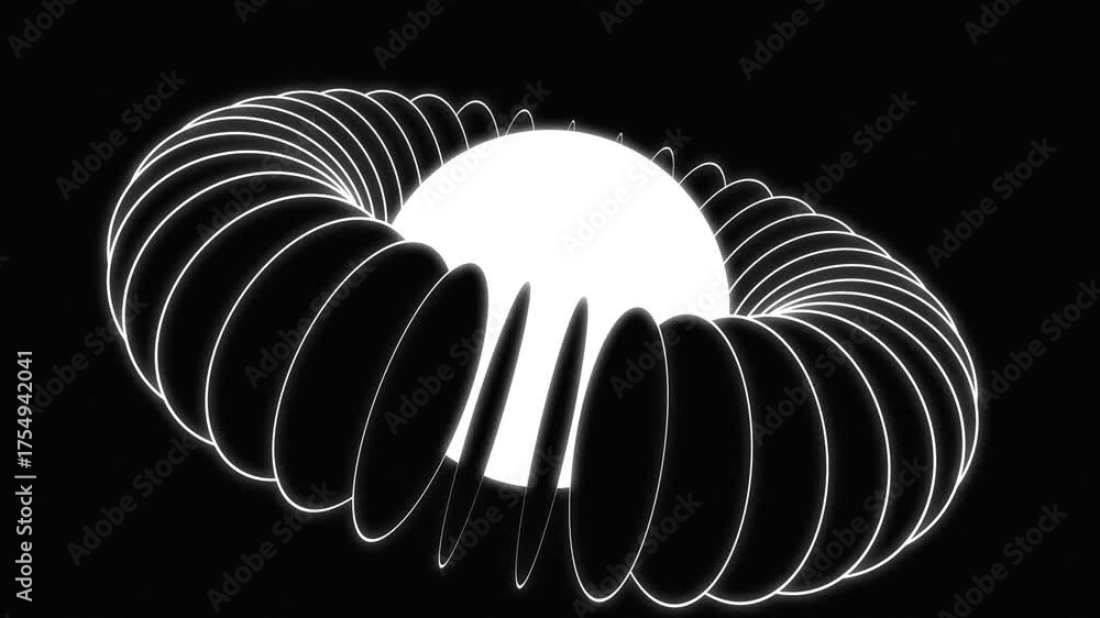 Canvas Prints black background with white stripe line minimalist motion graphics