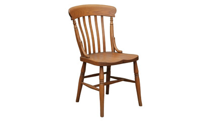 Classic Wooden Windsor Chair on Black Background