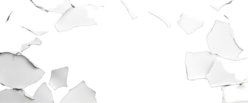 Scattered pieces of paper with transparent background decoration element