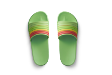PNG image of Green slides sandals footwear summer beach pool fashion stylish comfortable casual slip on shoes footwear 