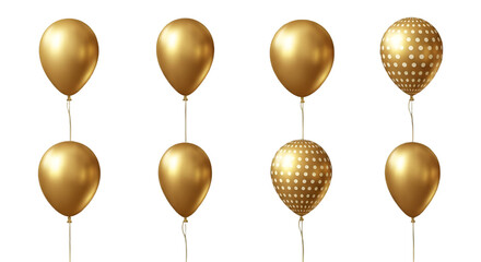 Golden Balloons on Black Background