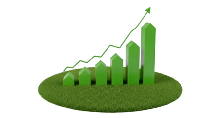 Green Growth: Houses and Upward Trend Line