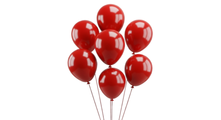 Bunch of Red Balloons on Black Background