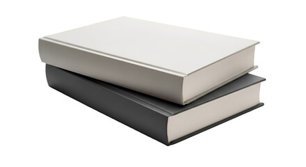 Two Hardcover Books Stacked on Black Background
