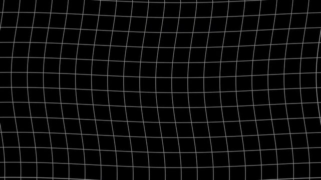 Abstract black and white grid pattern with wavy lines