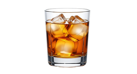 Glass of Whiskey with Ice Cubes
