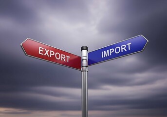 Obraz premium Export import sign trade direction global business concept