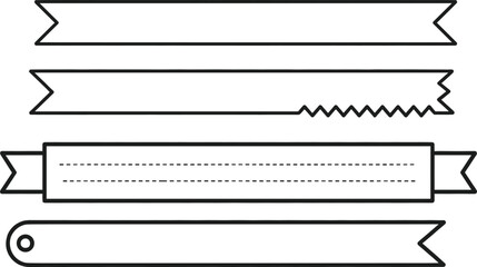 Elegant Banner Ribbon Set with Various Shapes and Designs for Creative Projects