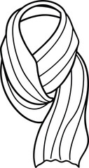 outline of scarf wrapped around neck.