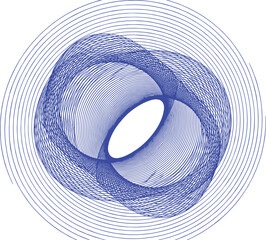 Abstract Blue Spirograph Design Geometric Art in Motion