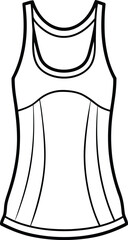 outline of sleeveless summer top.