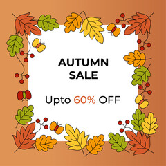 Autumn Sale Banner Flat Design Template